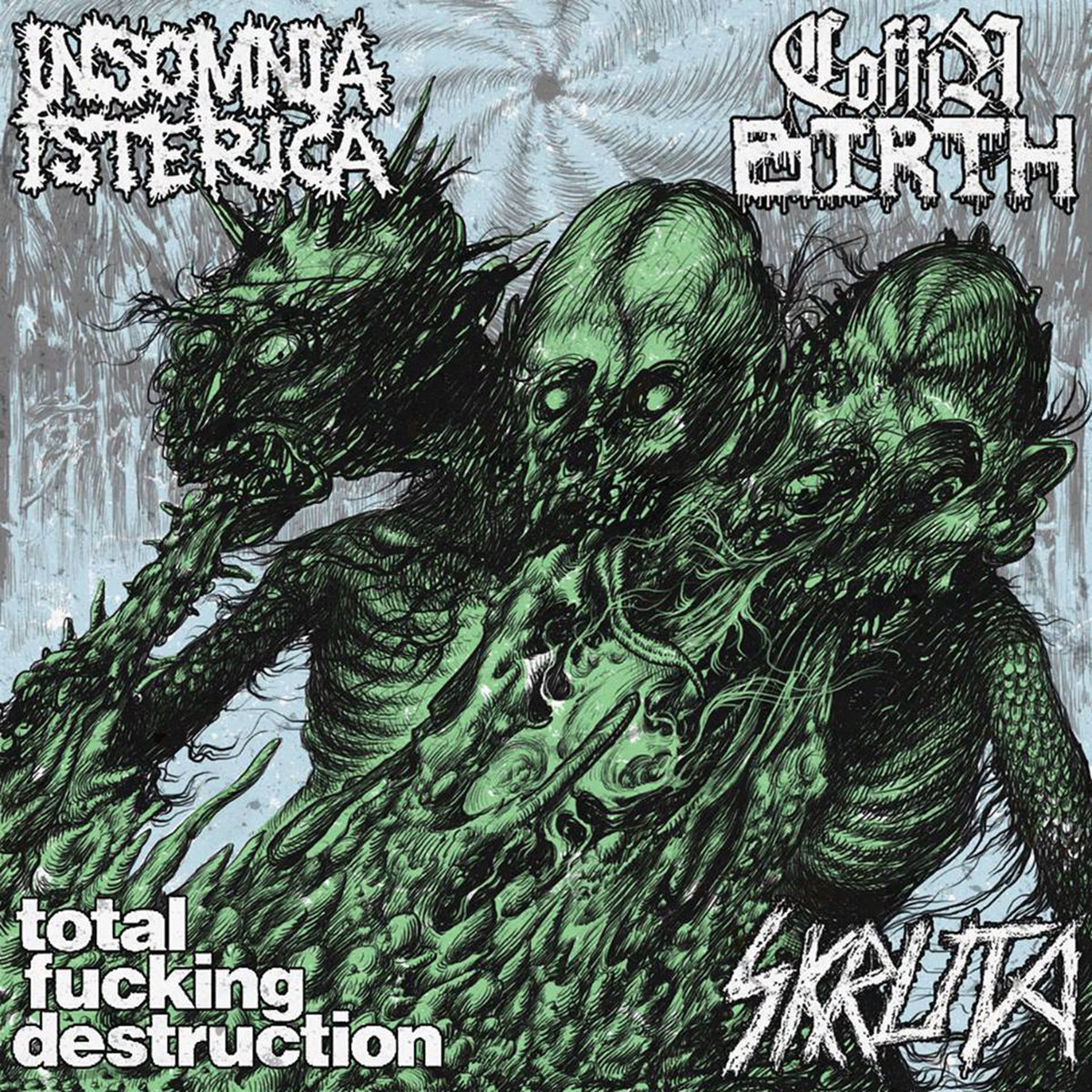 Split 7" with total fucking destruction, Insomnia Isterica & Skruta