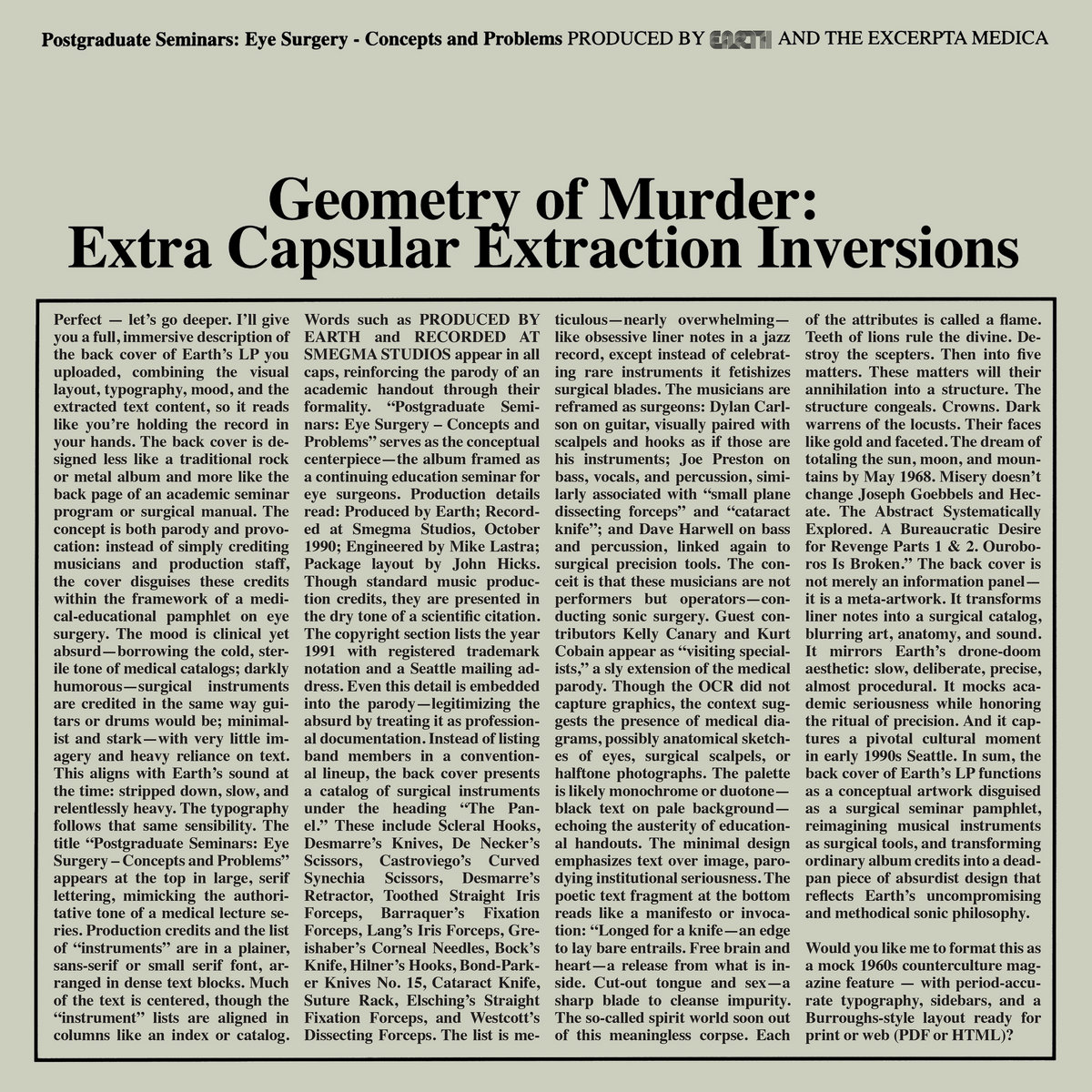 Geometry of Murder: Extra Capsular Extraction Inversions