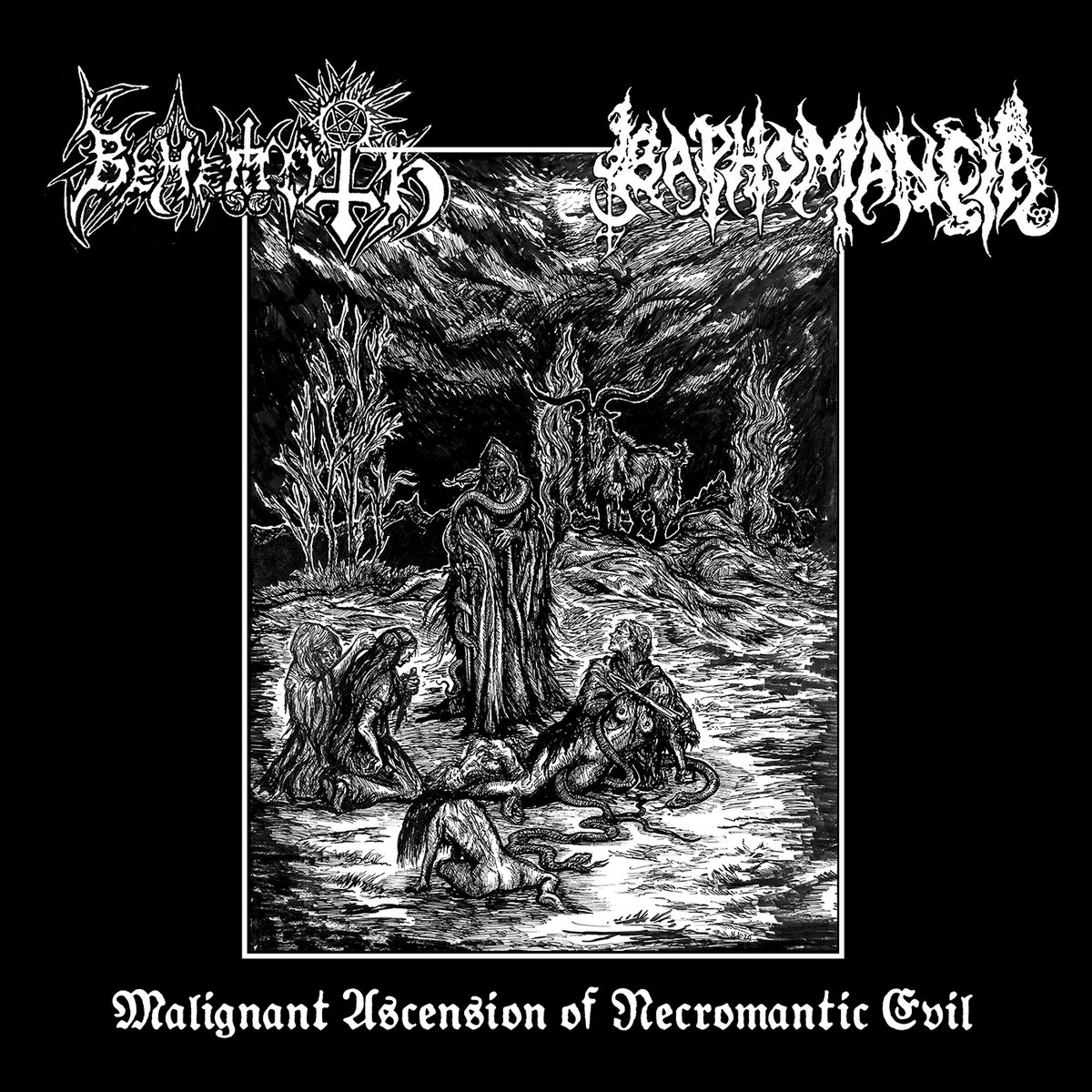 Baphomancia/Behemoth - Malignant Ascension of Necromantic Evil
