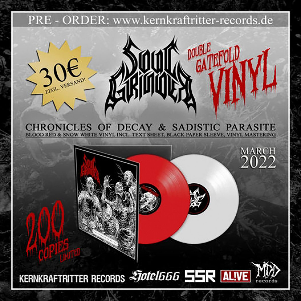 SoulGrinder - Chronicles of Decay / Sadistic Parasite Double Gatefold LP