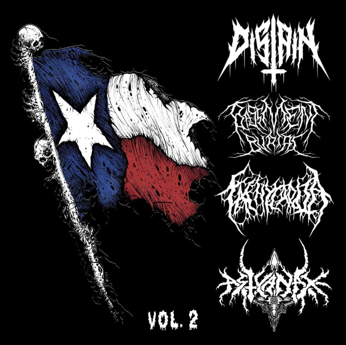 TXDM 4 Way Split Vol.2 Distain, Basement Burial, Tacharydia, Astyanax